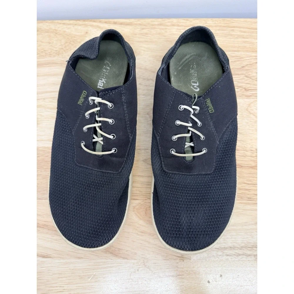 OluKai‎ Nohea Moku Sneakers Mens 10.5 Navy Blue Mesh Lightweight Boat Shoes #65